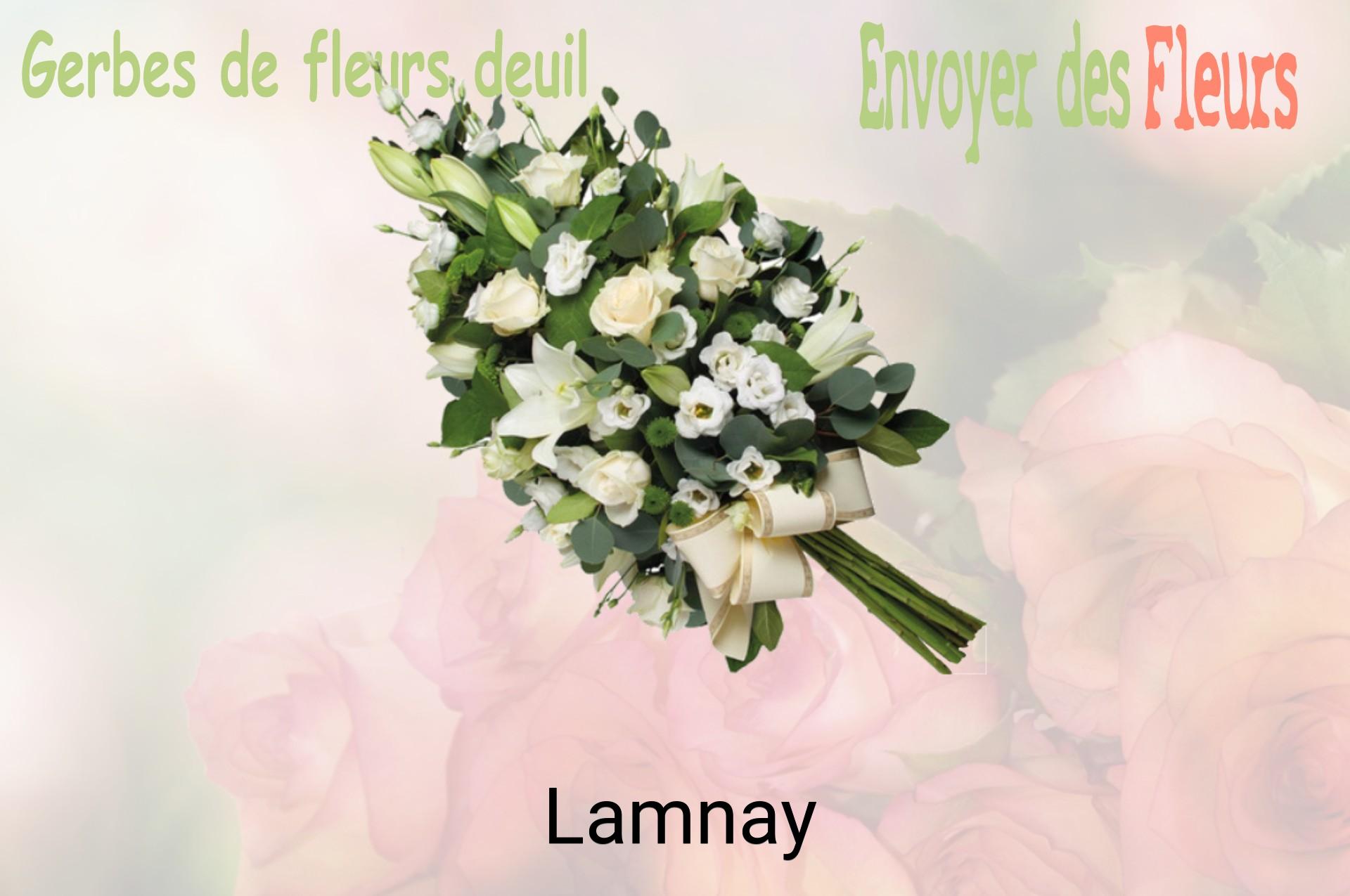 Gerbe de fleurs de deuil livrée à Lamnay